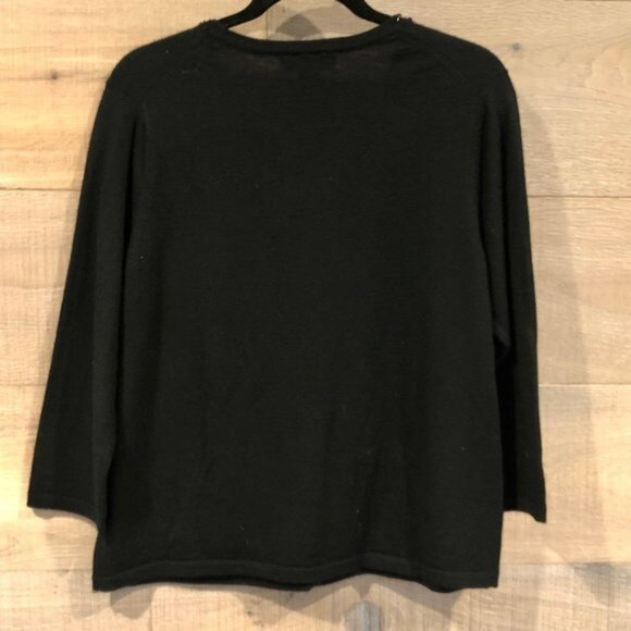 Marisa Kristina women black merino wool cardigan size L - Picture 9 of 11